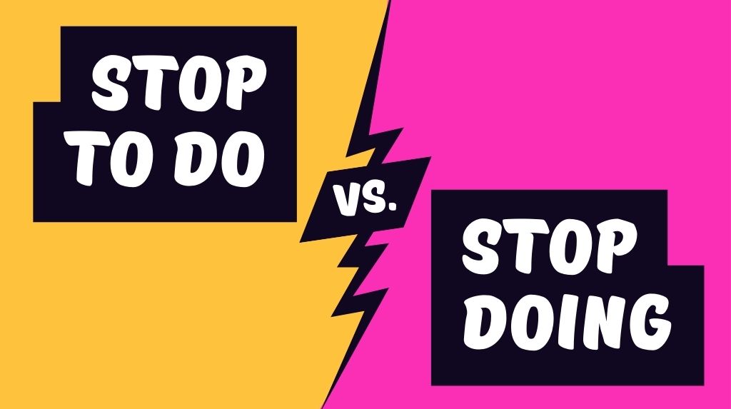 Різниця між stop to do та stop doing